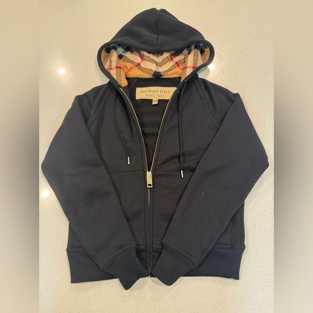 Burberry Black Zip-Up with Gold Accents